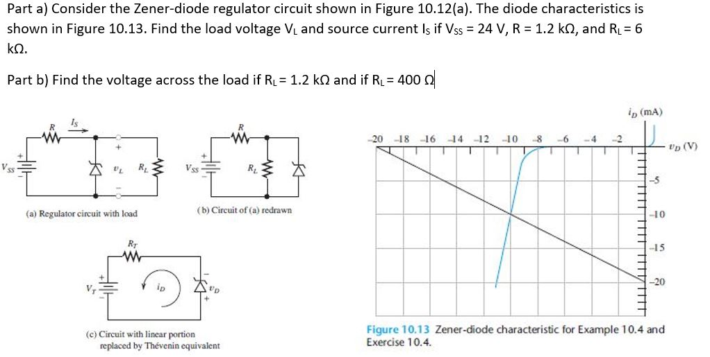 Solved Part A Consider The Zener Diode Regulator Circuit Chegg