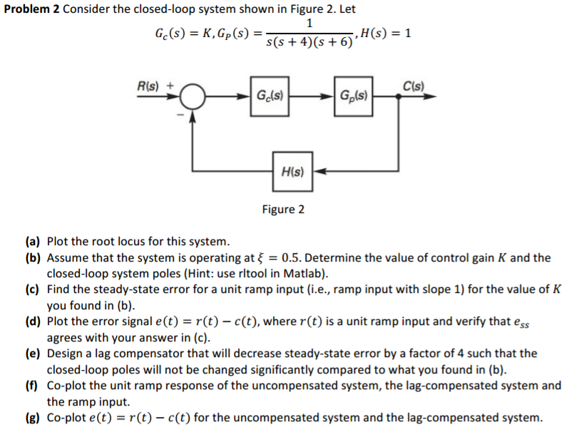 Solved Consider The Closed Loop System Shown In Figure Chegg