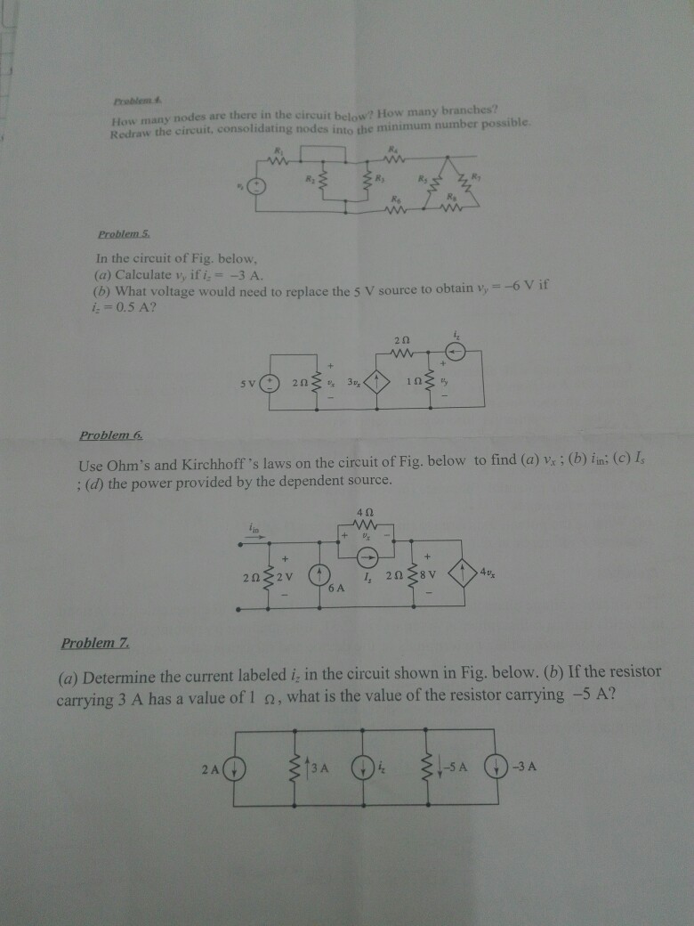 Solved Problem How Many Nodes Are There In The Circuit Chegg