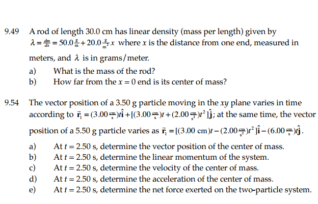 Solved A Rod Of Length Cm Has Linear Density Mass Per Chegg