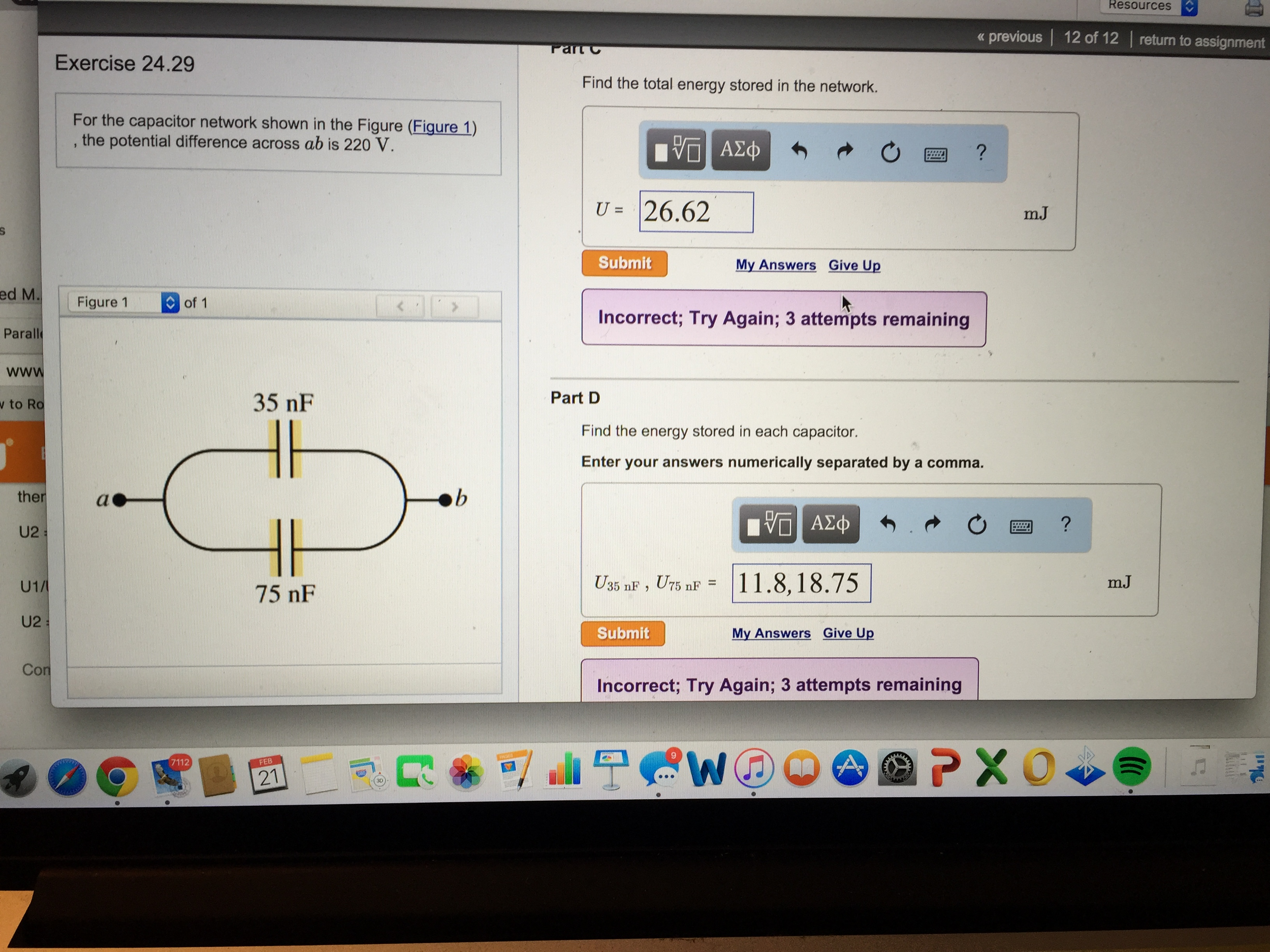 Solved For The Capacitor Network Shown In The Figure Figure Chegg