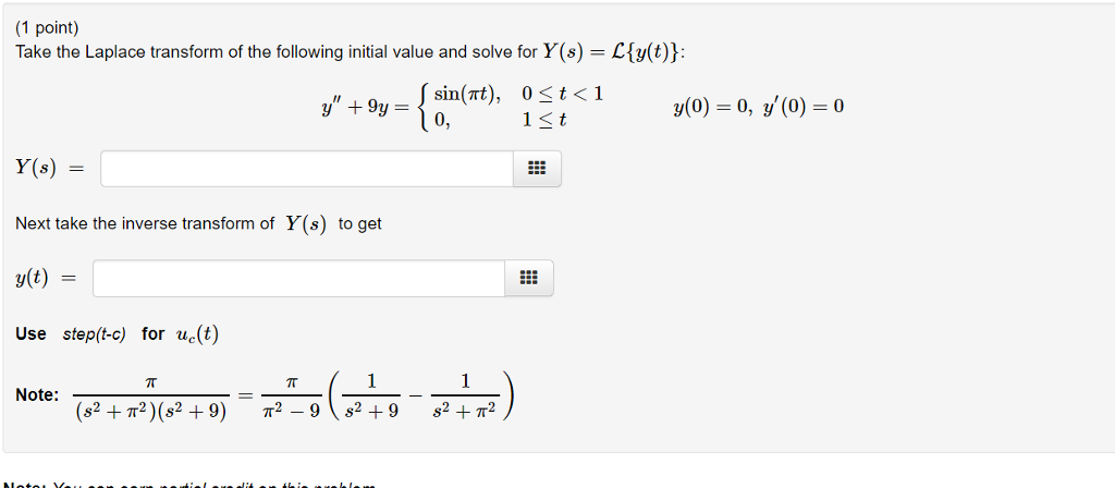 Solved 1 Point Take The Laplace Transform Of The Following Chegg