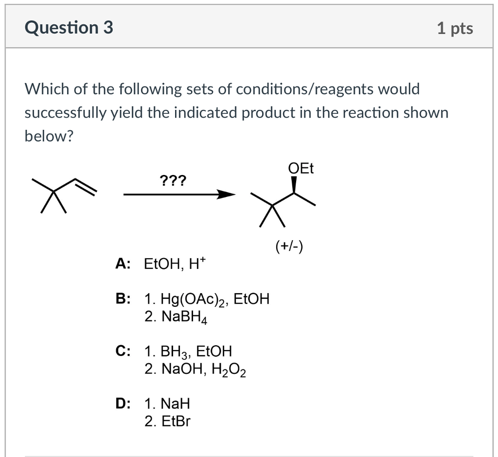 Solved Question 3 1 Pts Which Of The Following Sets Of Chegg