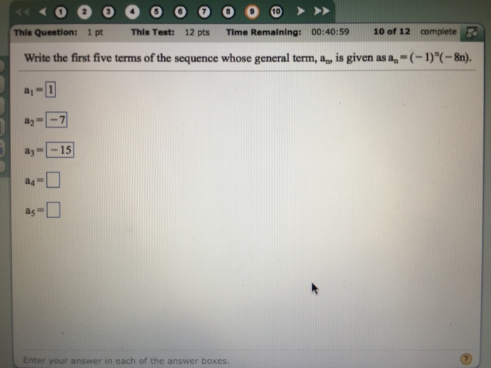 Solved Write The First Five Terms Of The Sequence Whose Chegg