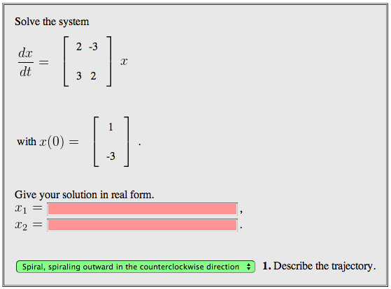 Solved Solve The System Dx Dt X With The Initial Value Chegg