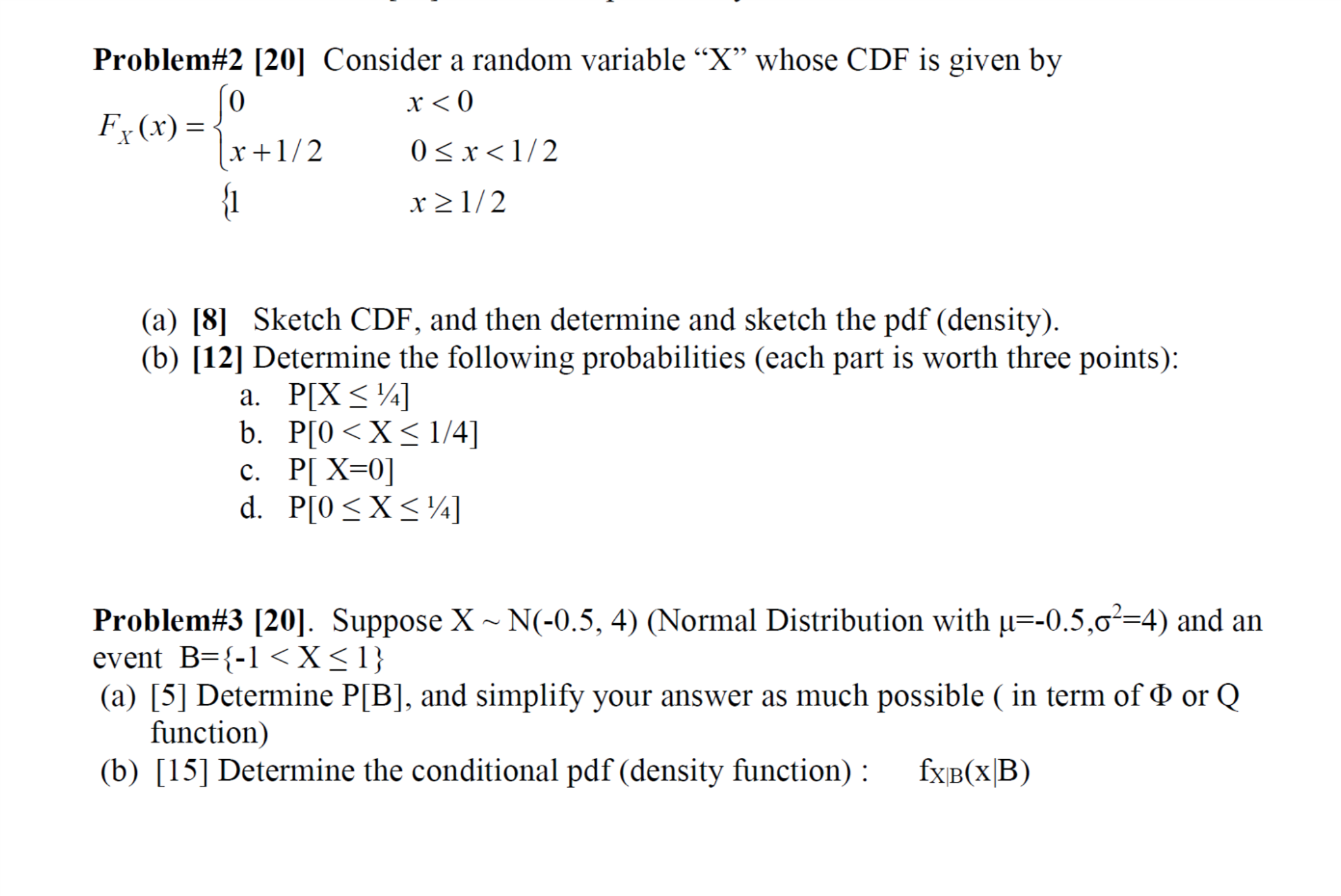 Solved Consider A Random Variable X Whose Cdf Is Given By Chegg