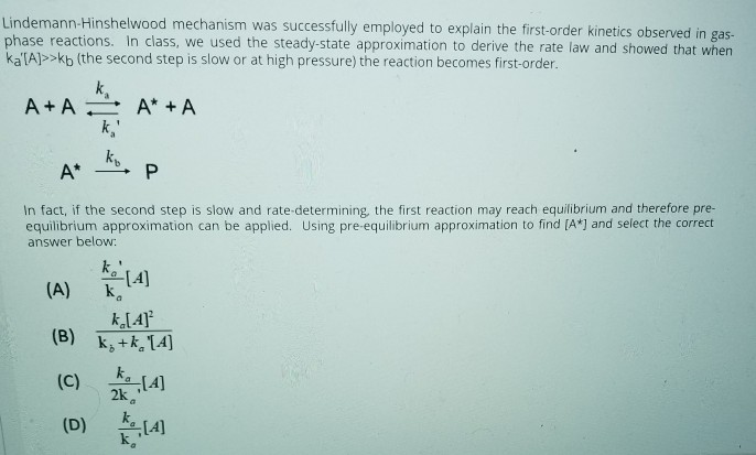 Solved The Effective Rate Constant For A Gaseous Reaction Chegg