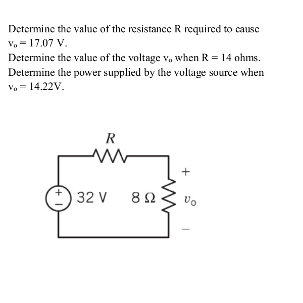 Solved Determine The Value Of The Resistance R Required To Chegg