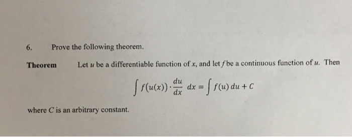 Solved Prove The Following Theorem Theorem Let U Be A Chegg