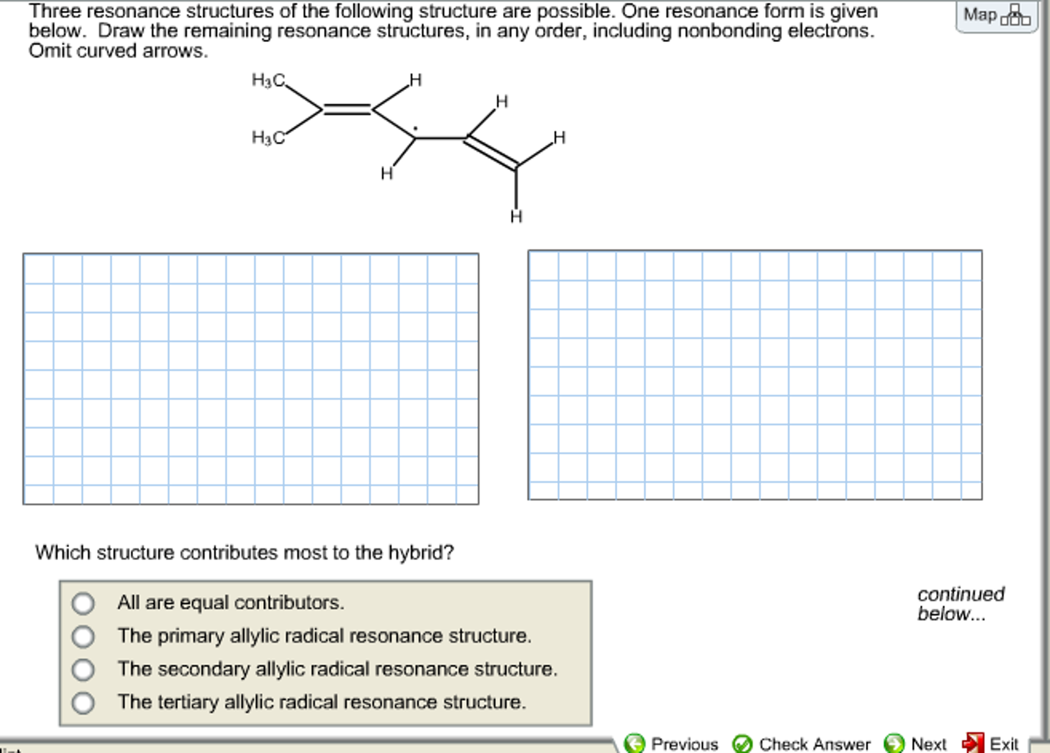 Solved Three Resonance Structures Of The Following Struct 3396