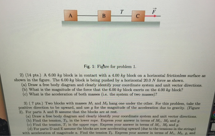 Solved A Kg Block Is In Contact With A Kg Block On Chegg