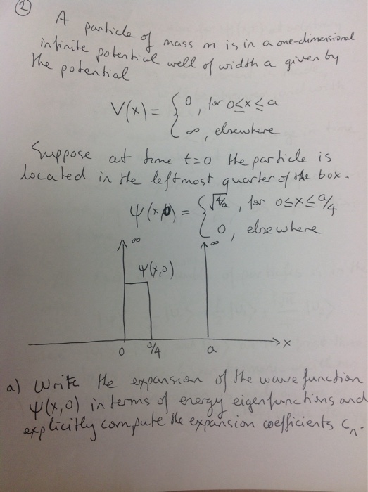 A Particle Of Mass M Is In A One Dimensional Infinite Chegg