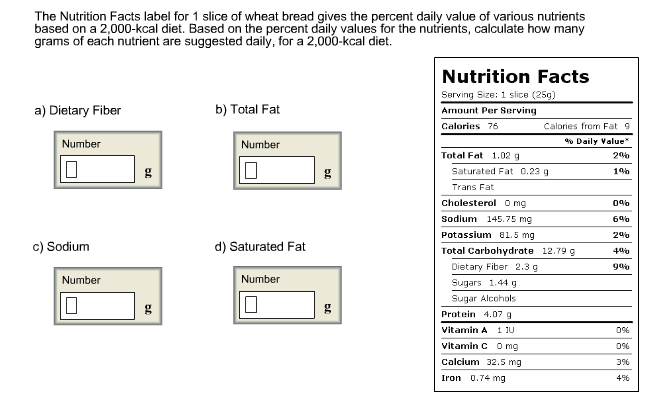 How do you calculate nutrition facts?