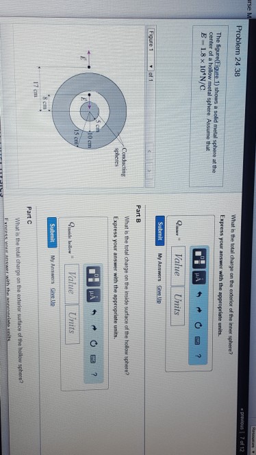 Solved The Figure Figure Shows A Solid Mtal Sphere At Chegg