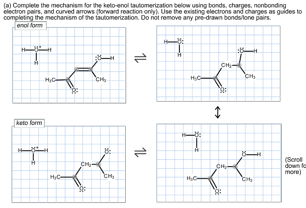 solved-a-complete-the-mechanism-for-the-keto-enol-tauto-chegg