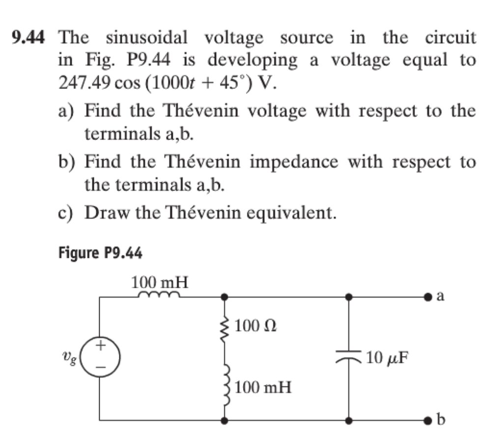 Solved The Sinusoidal Voltage Source In The Circuit In Fig Chegg