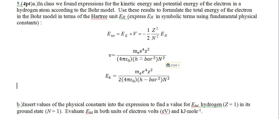 Hydrogen Atom Potential Energy Of Electron In Hydrogen Atom