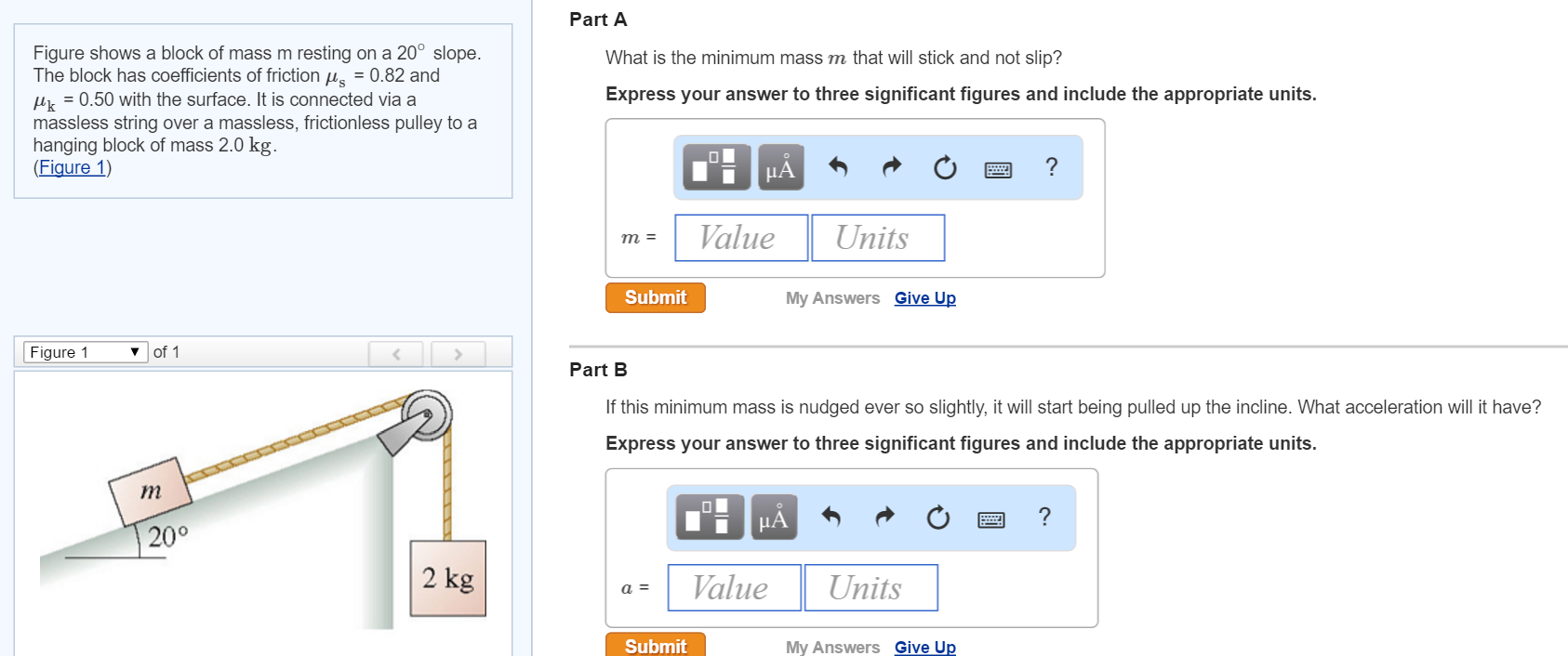 Solved Figure Shows A Block Of Mass M Resting On A 20degree Chegg