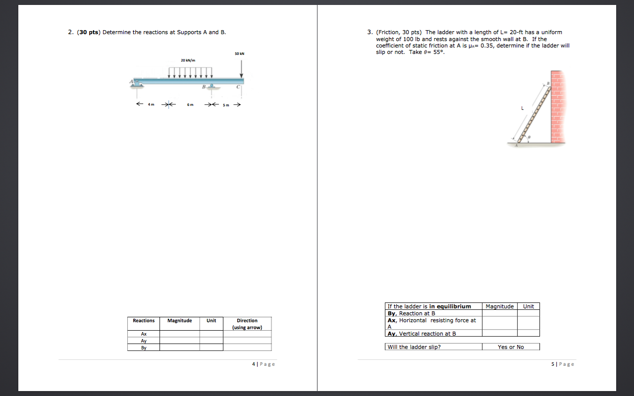 Solved Determine The Reactions At Supports A And B The Chegg