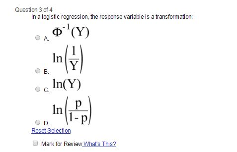 Solved Question 1 Of 4 A Logistic Regression Analysis Chegg