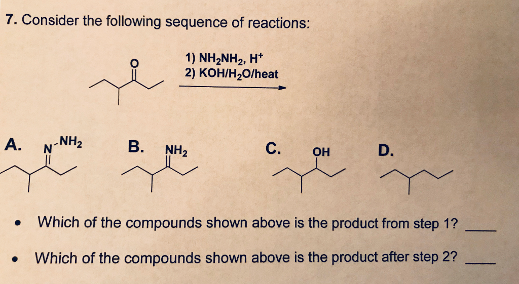 Solved: 7. Consider The Following Sequence Of Reactions: 1... | Chegg.com