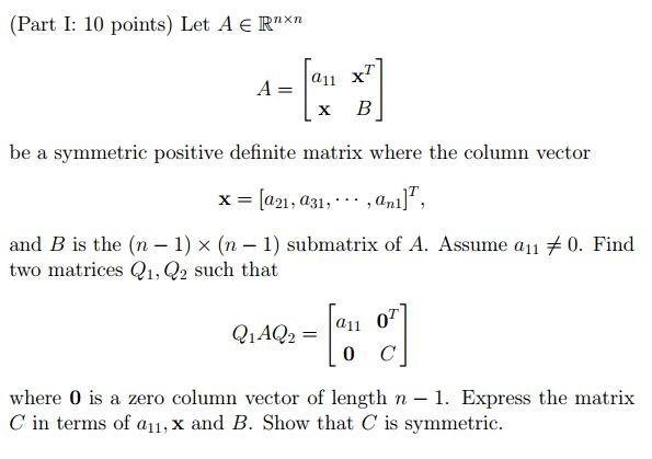 Solved Let A Epsilon R Ntimesn A Be A Symmetric Positive Chegg