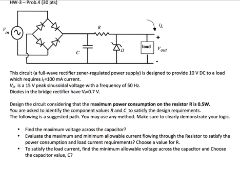 Solved This Circuit A Full Wave Rectifier Zener Regulated Chegg