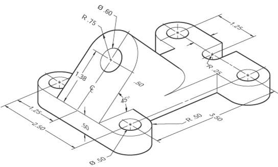 Create A Dimensioned, Multiview Sketch With A Part... | Chegg.com