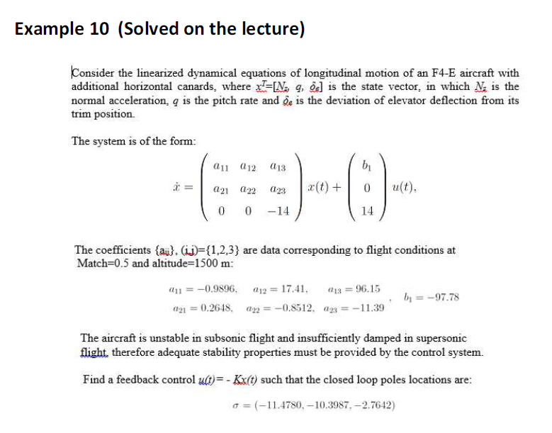 Consider The Linearized Dynamical Equations Of Chegg