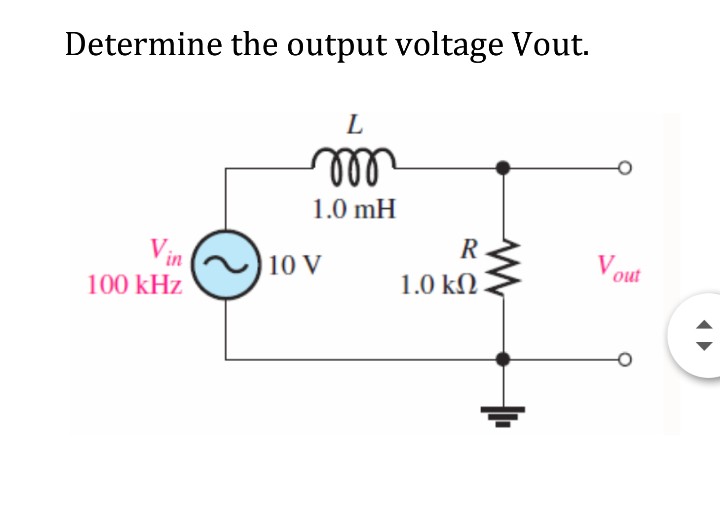 Solved Determine The Output Voltage Vout Mh In Out Chegg