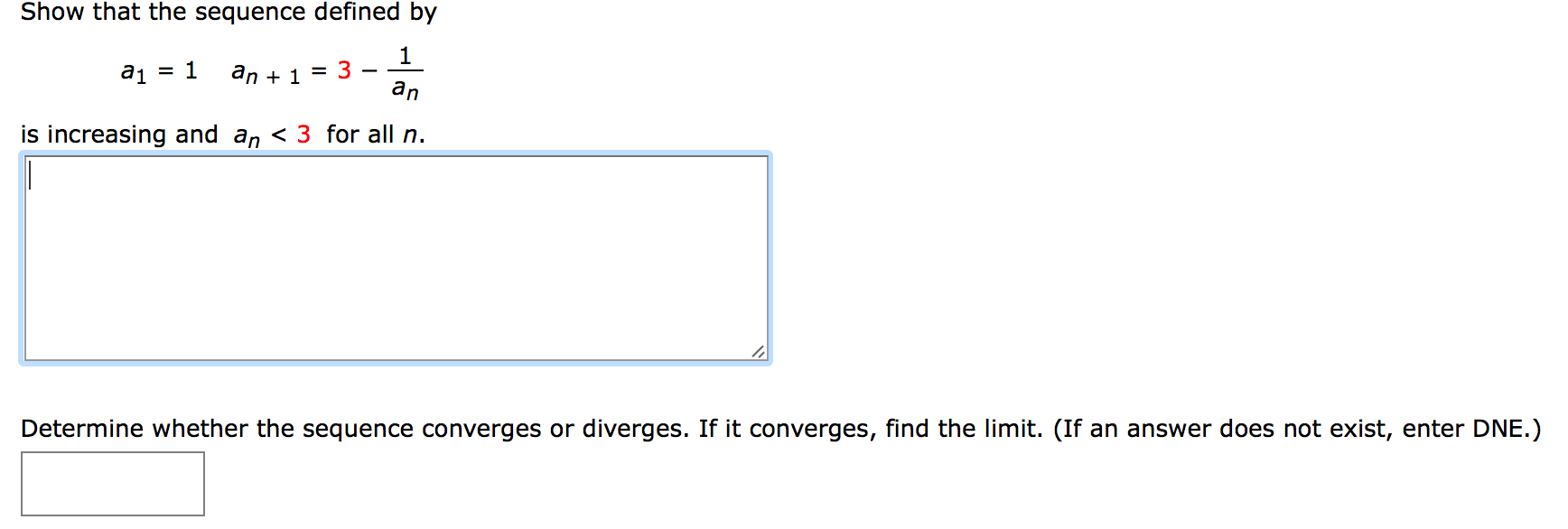 Solved Show That The Sequence Defined By A 1 1 A N 1 3 Chegg