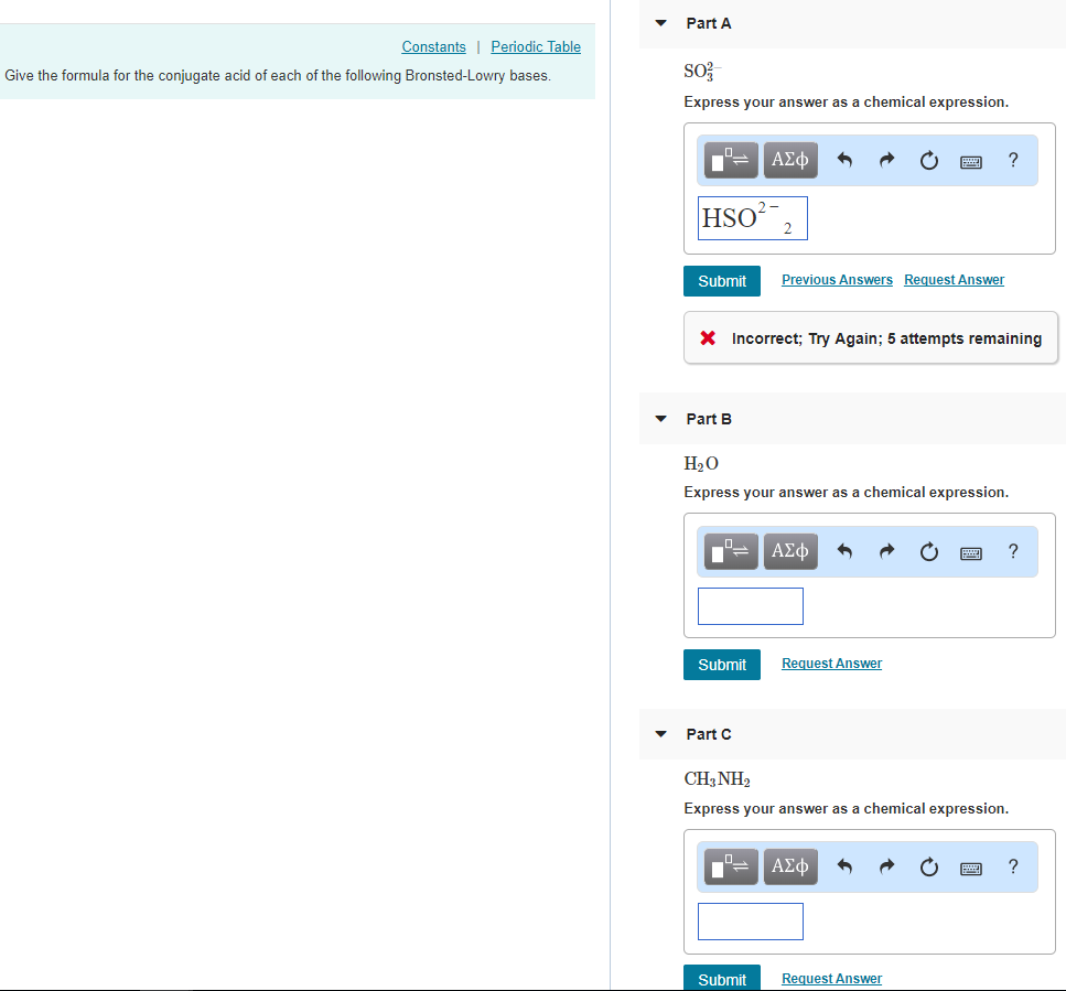 Solved Part A Constants Periodic Table Give The Formula For Chegg