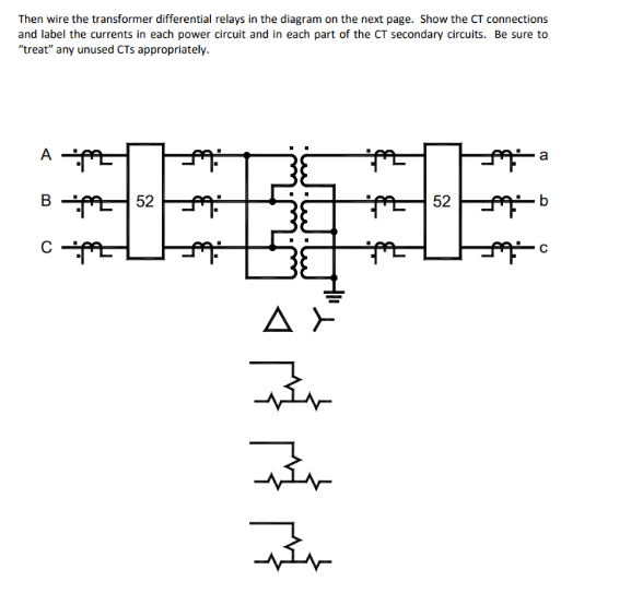 Solved Then Wire The Transformer Differential Relays In T...