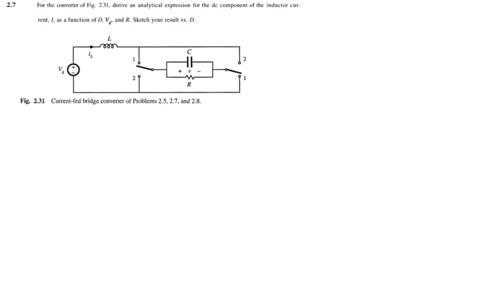 Solved 2 7 For The Converter Of Fig 2 31 Derive An Chegg