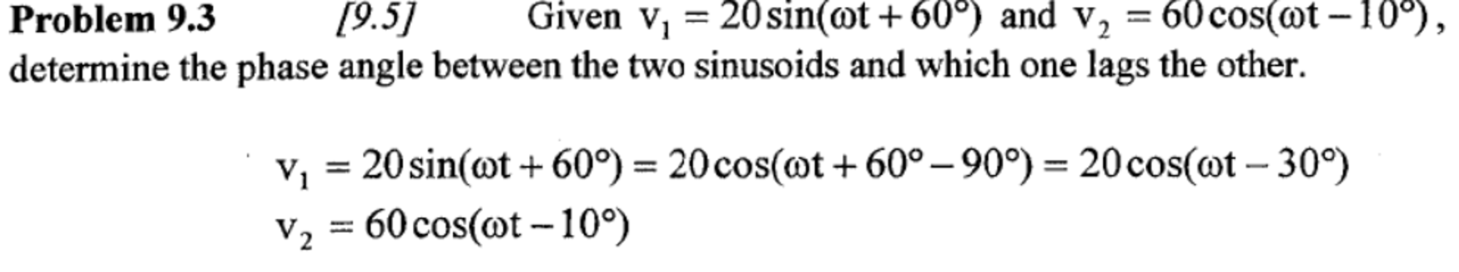 Solved Given V Sin Omega T Degree And V Chegg