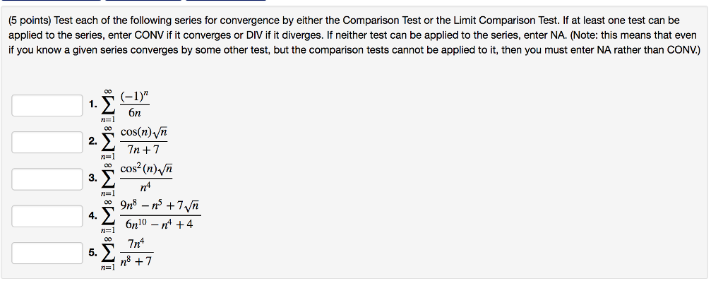 Solved Points Test Each Of The Following Series For Chegg