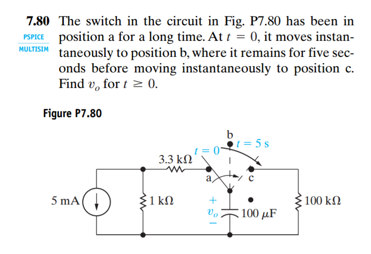 Solved The Switch In The Circuit In Fig Has Been In Chegg