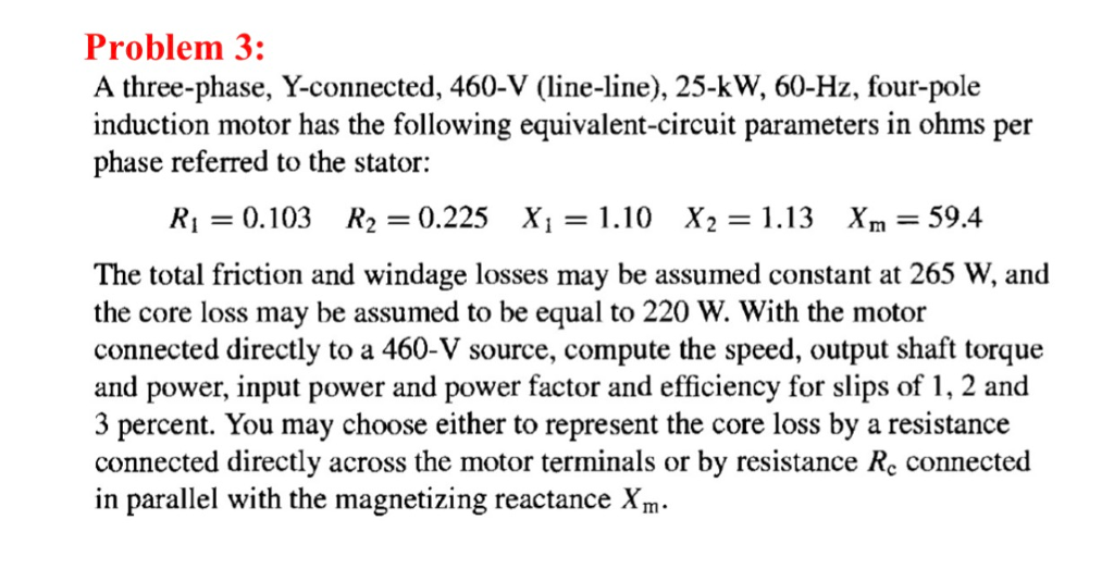 Solved A Three Phase Y Connected V Line Line Kw Chegg