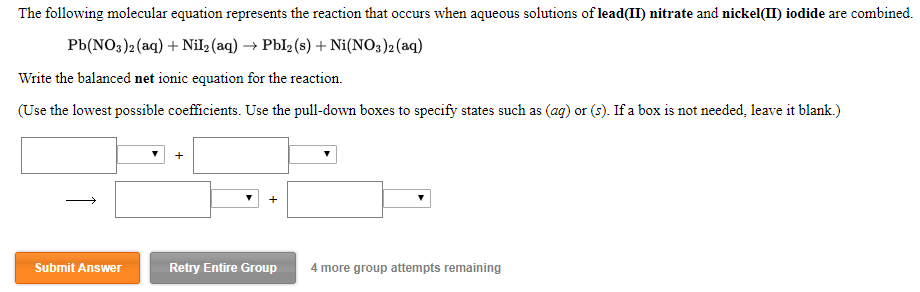 Solved The Following Molecular Equation Represents The Chegg