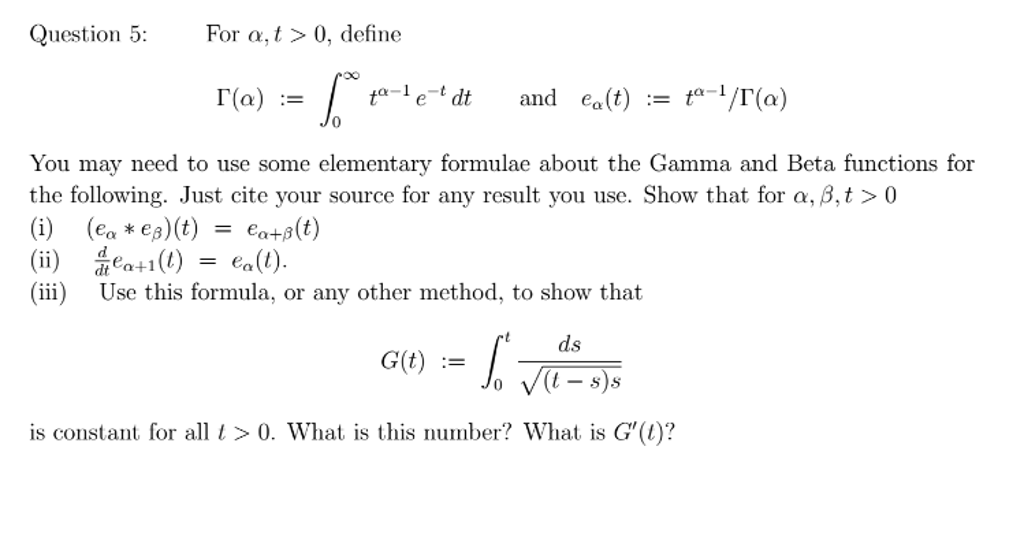 Solved For Alpha T 0 Define Gamma Alpha Chegg