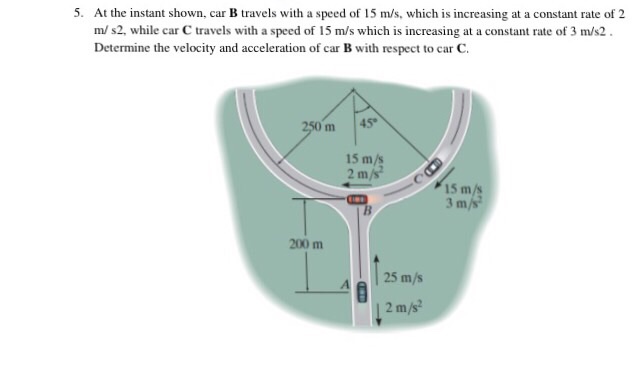 Solved At The Instant Shown Car B Travels With A Speed Of Chegg