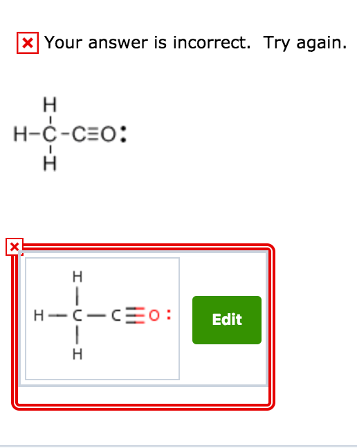 Solved X Your Answer Is Incorrect Try Again H C Ceo H Chegg