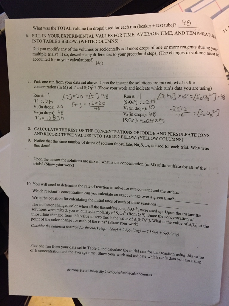 Solved: Lab Report Worksheet: What Are The Kinetics Of An | Chegg.com