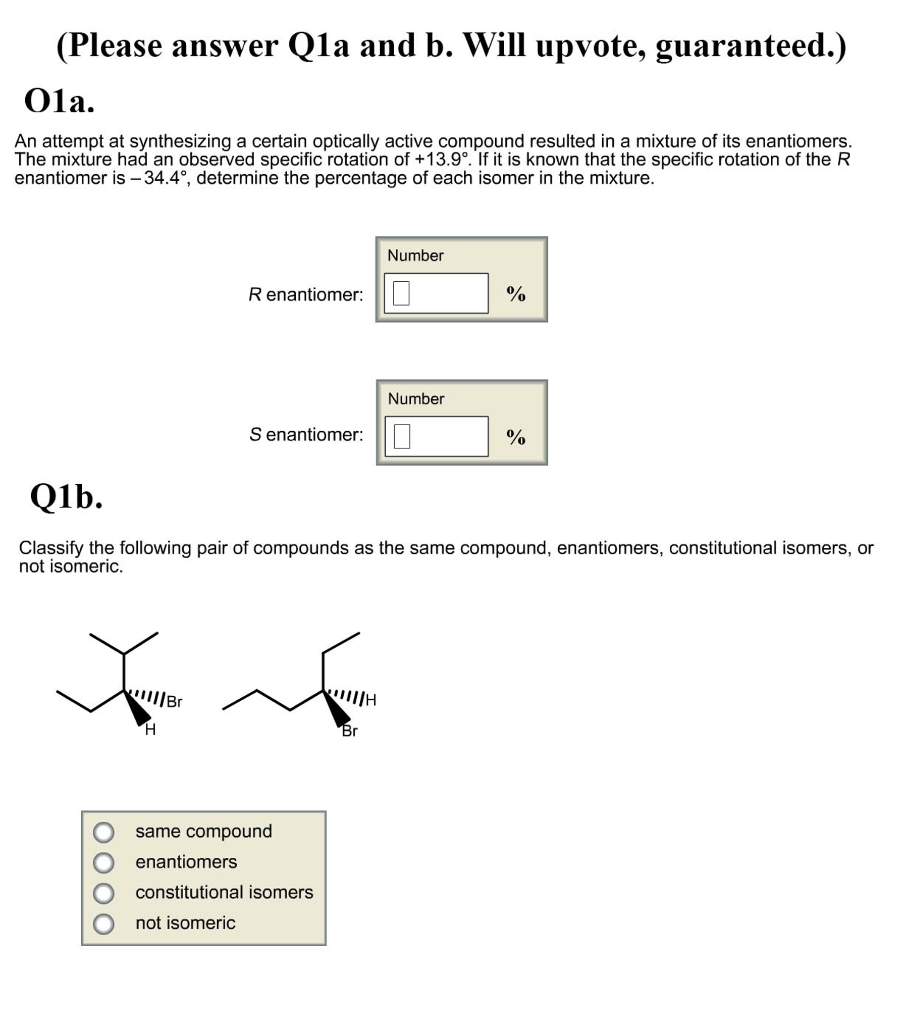 Solved An Attempt At Synthesizing A Certain Optically Active Chegg