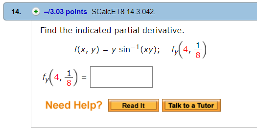 Solved Find The Indicated Partial Derivative F X Y Y Chegg