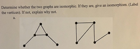 Solved Determine Whether The Two Graphs Are Isomorphic If Chegg