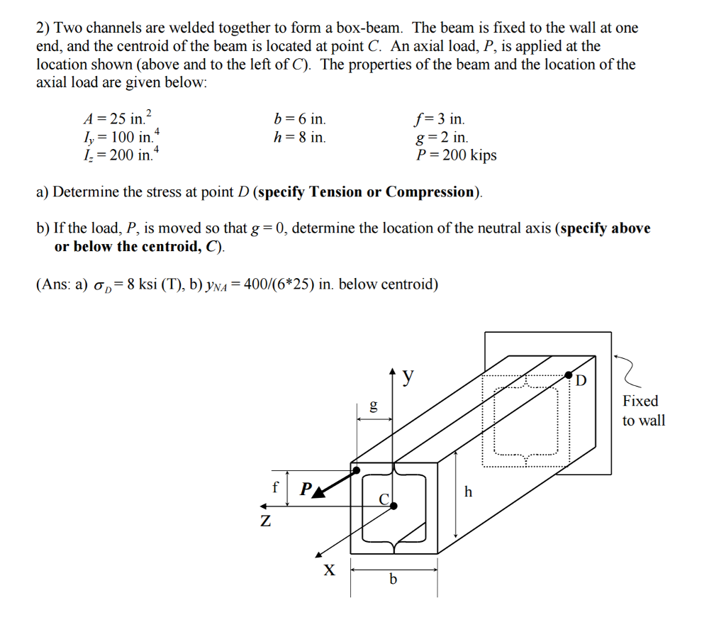 Solved Two Channels Are Welded Together To Form A Box Beam Chegg