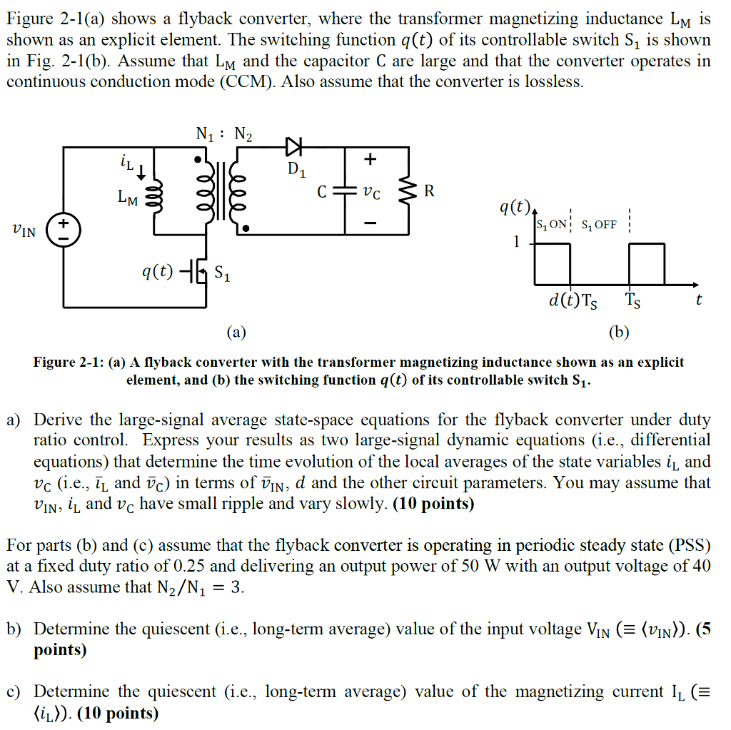 Solved Figure 2 1 A Shows A Flyback Converter Where The Chegg