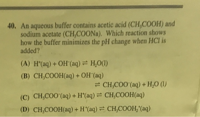 Solved An Aqueous Buffer Contains Acetic Acid CH 3COOH And Chegg