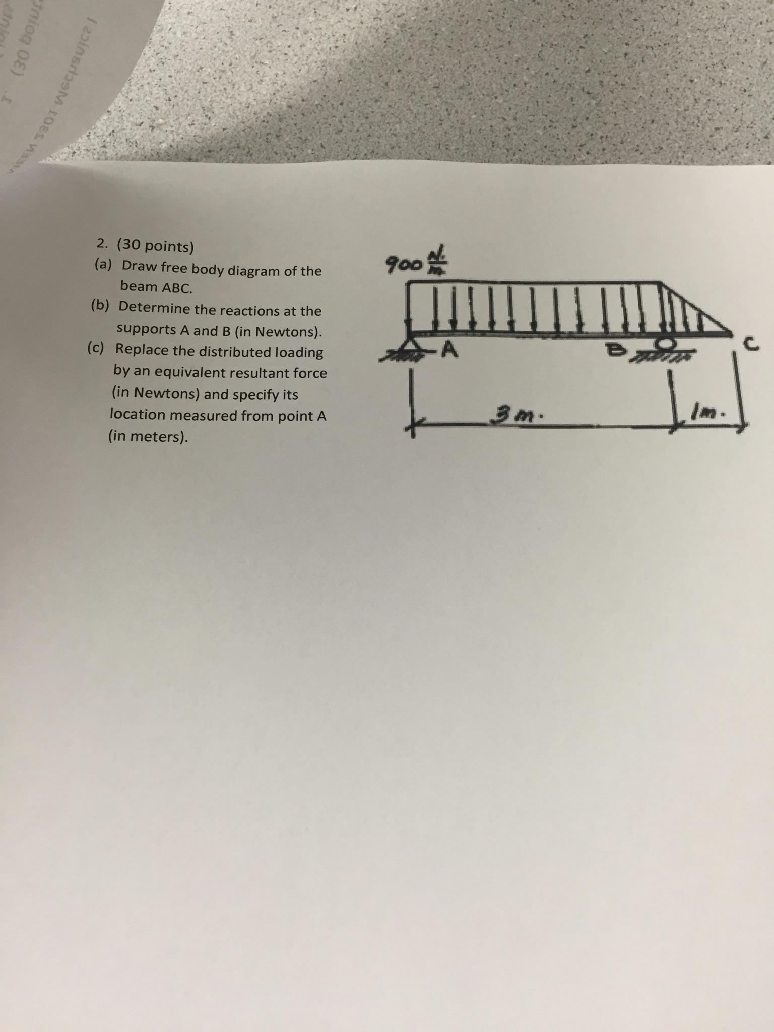 Solved Draw Free Body Diagram Of The Beam Abc Determine Chegg